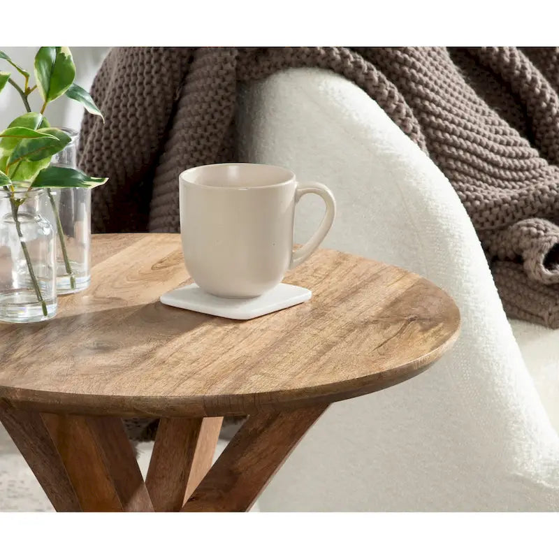 Table d'appoint ronde en bois