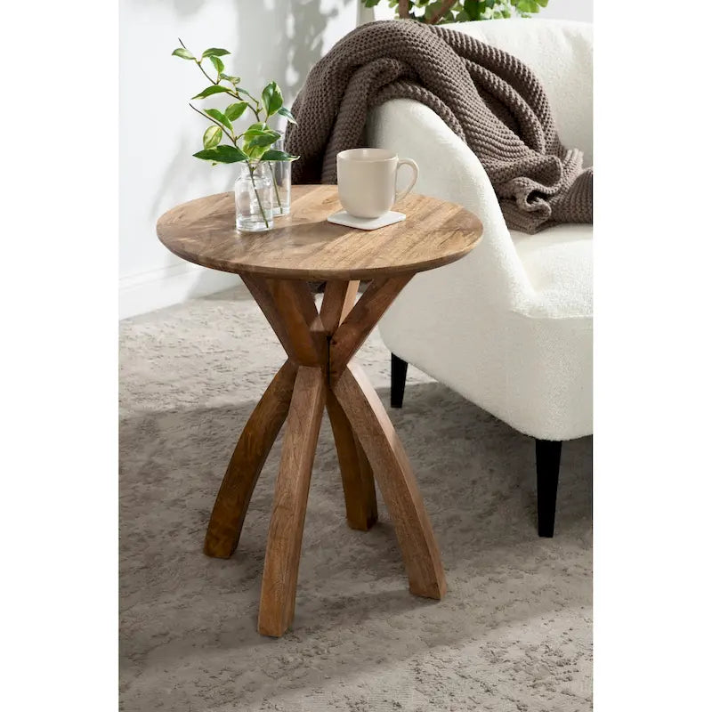 Table d'appoint ronde en bois