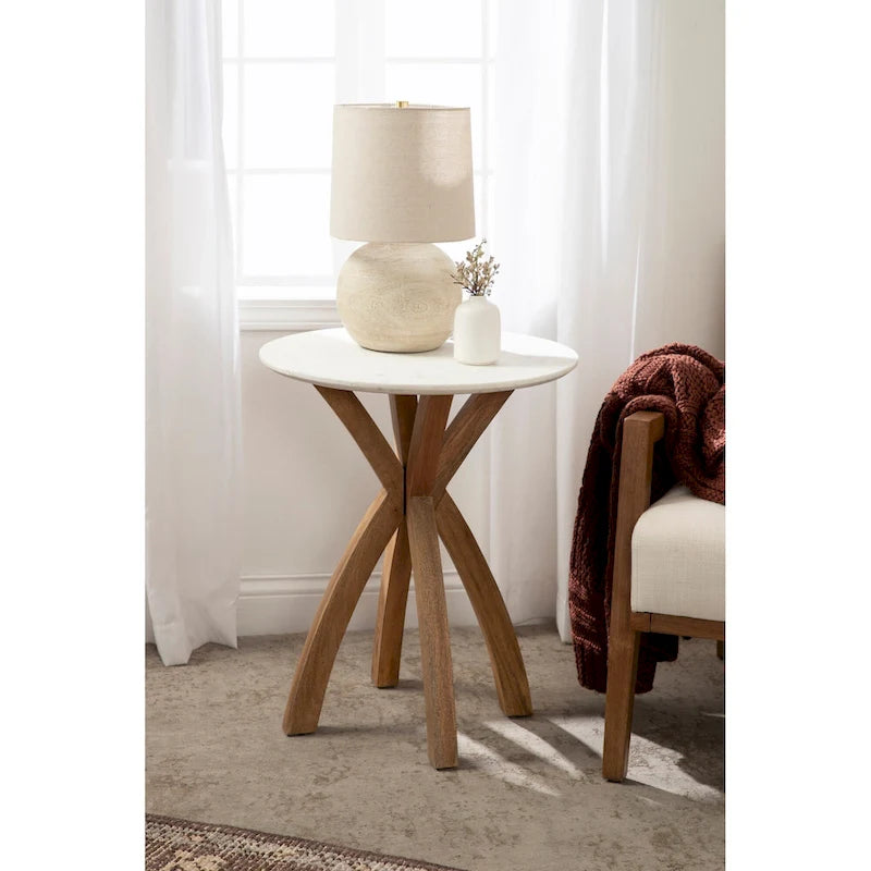 Table d'appoint ronde en bois
