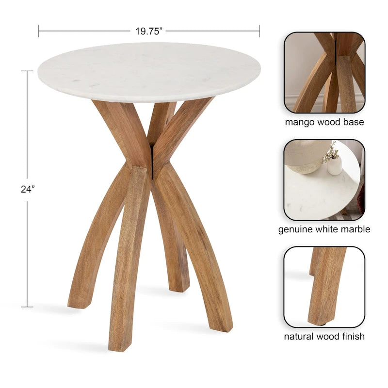 Table d'appoint ronde en bois
