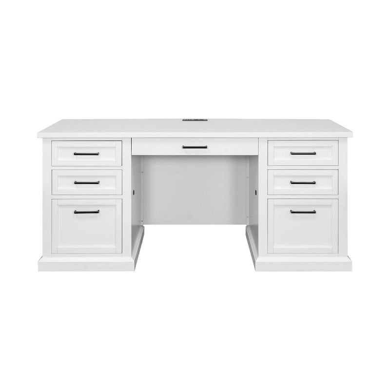 Vaisselier moderne en bois avec portes et bureau, vaisselier de rangement et crédence, rangement de bureau, entièrement assemblé, blanc