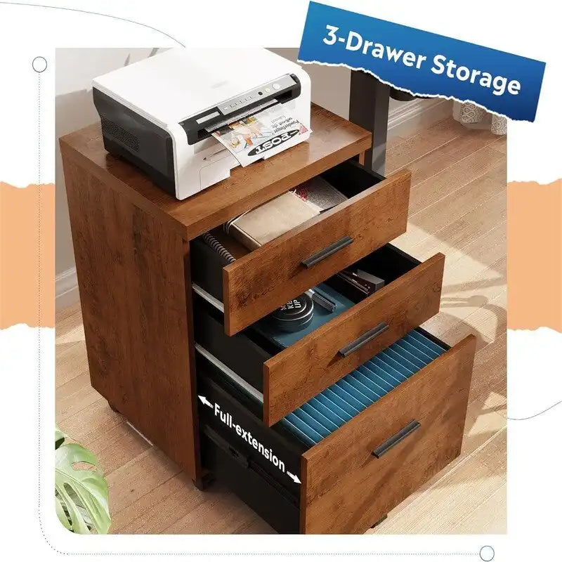 Classeur 3 tiroirs - 15,4P x 18,5L x 25,6H