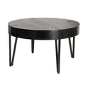 Table basse en bois avec pieds en épingle à cheveux en métal