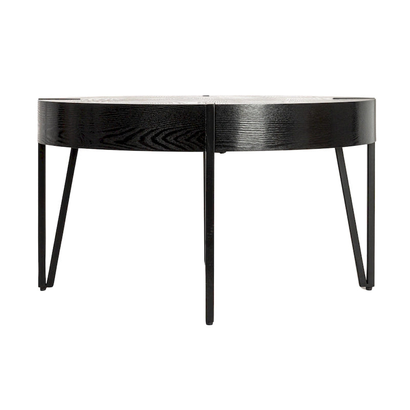 Table basse en bois avec pieds en épingle à cheveux en métal