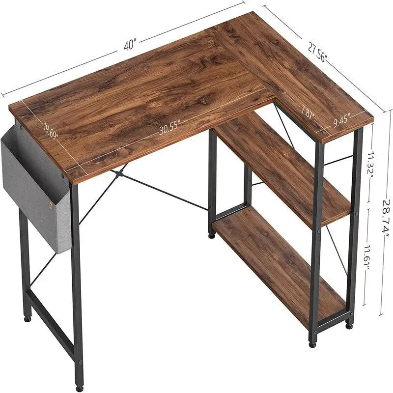 Petit bureau d'ordinateur en L de 40 pouces