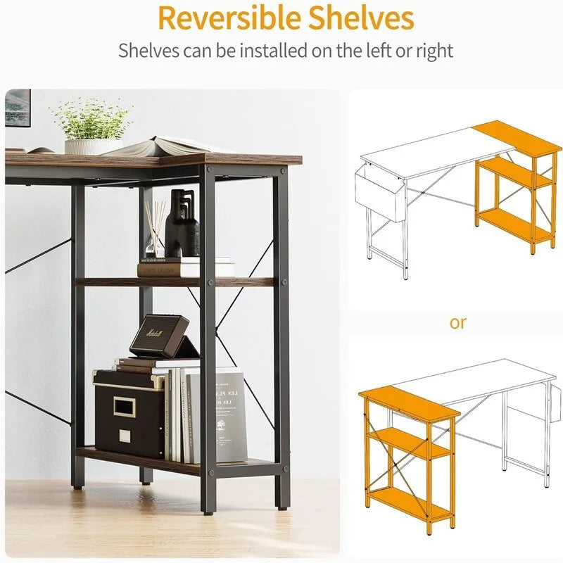 Petit bureau d'ordinateur en L de 40 pouces