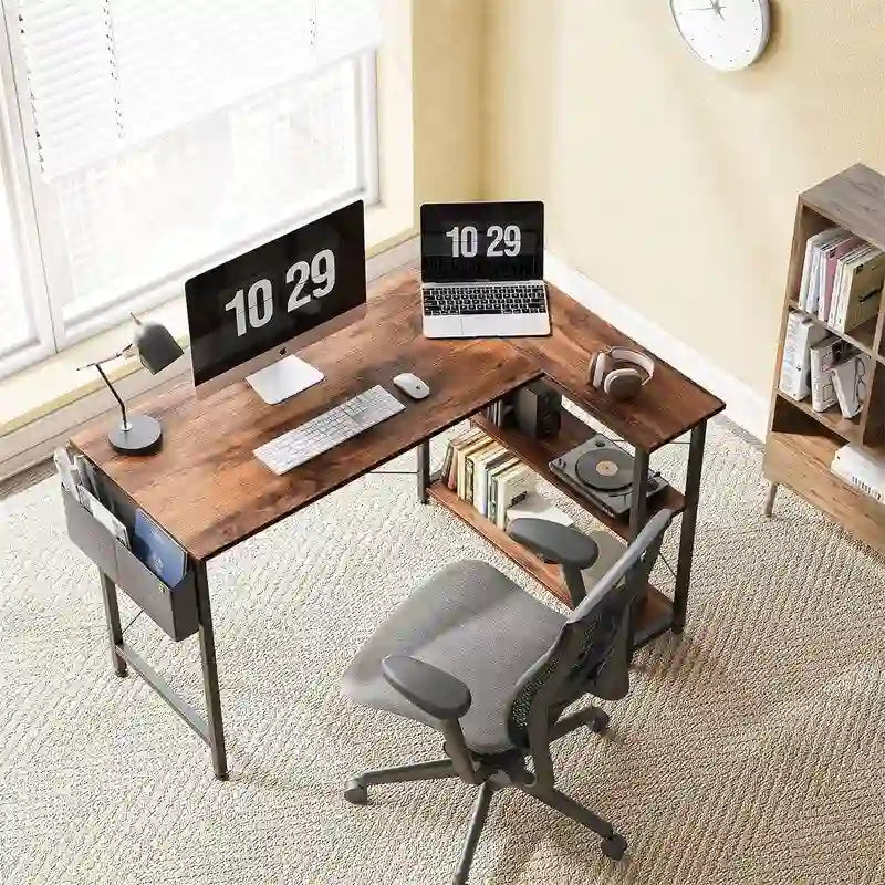 Petit bureau d'ordinateur en L de 40 pouces