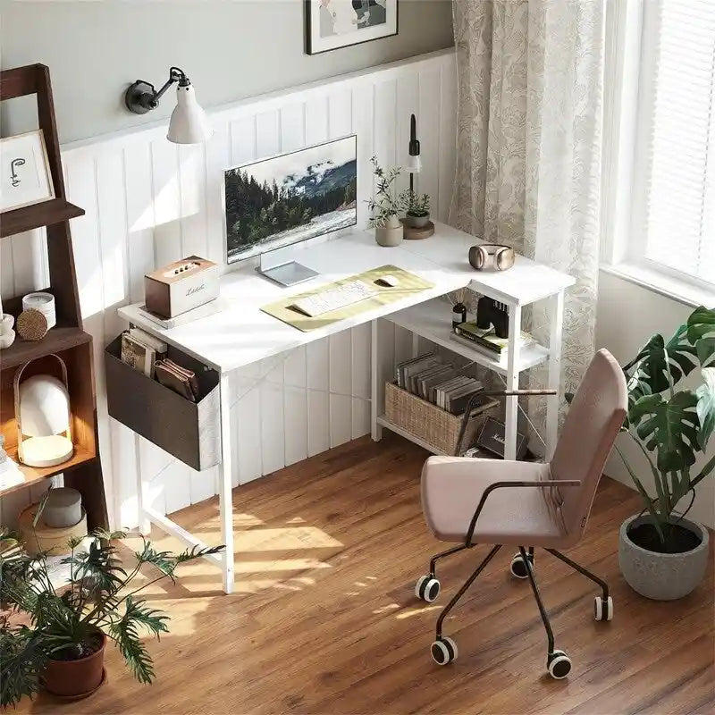 Petit bureau d'ordinateur en L de 40 pouces