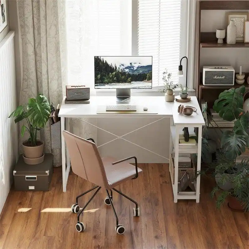 Petit bureau d'ordinateur en L de 40 pouces