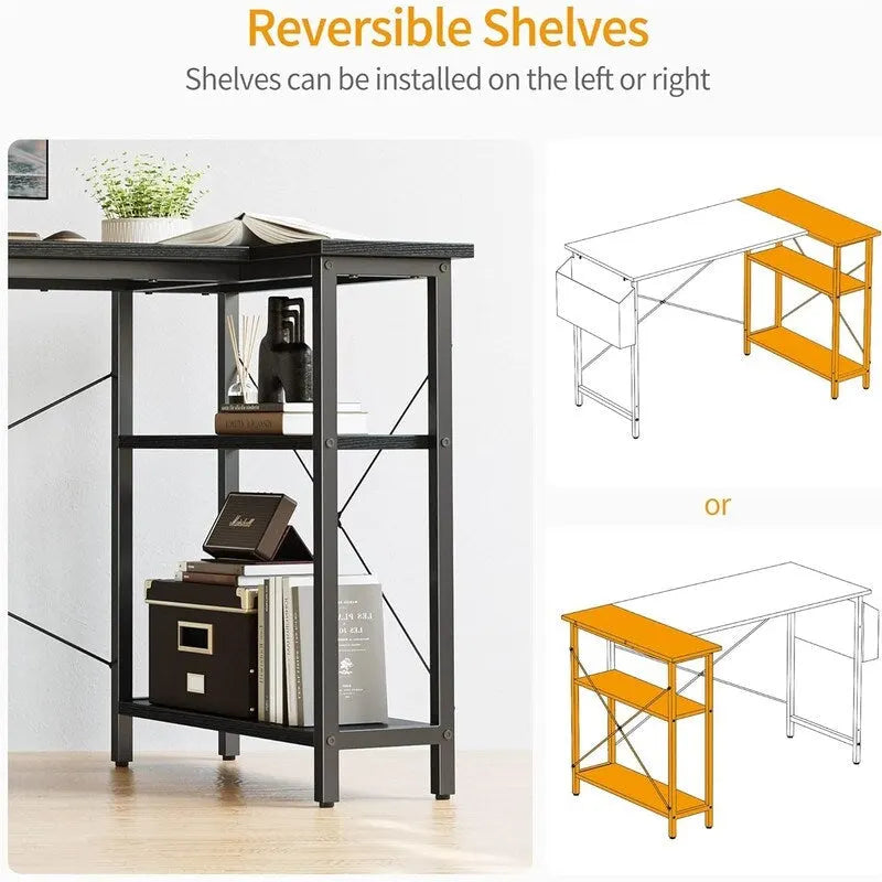 Petit bureau d'ordinateur en L de 40 pouces