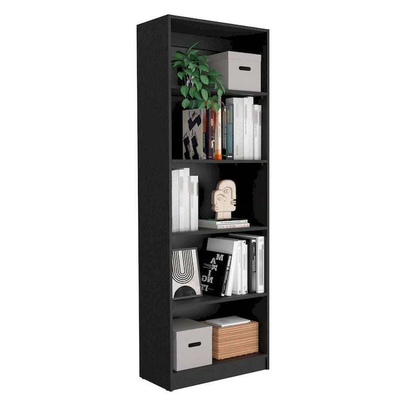 Bibliothèque à 4 étagères avec rangement multi-niveaux